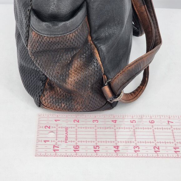 Moda Luxe Maisy Vegan Leather Rustic Black Backpack - Picture 12 of 12